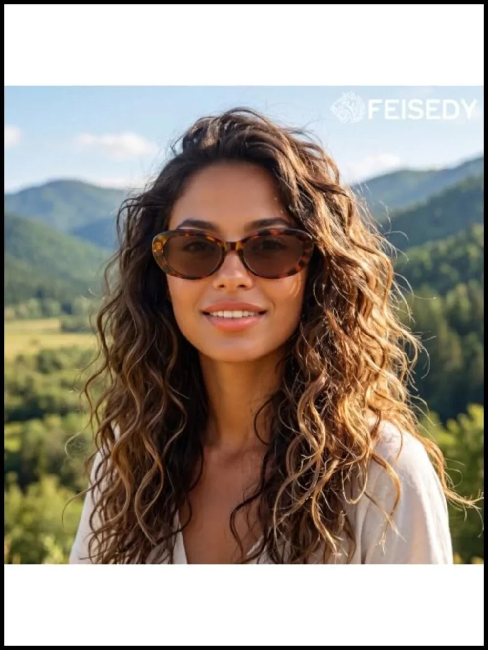 Retro Oval Cat Eye Sunglasses UV400 Protection Lightweight Plastic Frame